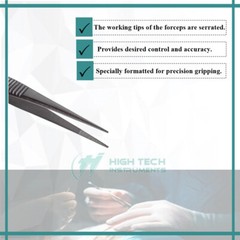 3 Surgical Precision Point Tweezers Stainless Steel Lab Forceps Firm Grip 4.5″