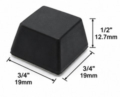 1/2″ H x 3/4″ Sq Rubber Feet Bench Top Electronics with 3M Adhesive Backing