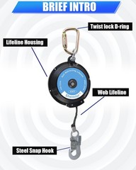 🔥🔥 33FT Web Self Retracting Lifeline, No Tangle Lightweight Housing SR 🔥🔥