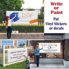 Blank White Banner Grommets 13 Oz Indoor Outdoor Banner Sign Various Sizes