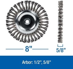 Abrasive Knot Wire Wheel 8 Inch Carbon Steel Heavy Duty for Metal Surface