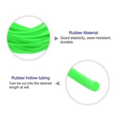 Rubber Cord Tube 33ft 2mm Dia 1.2mm Hole Light Green Hollow Tubing for DIY Craft