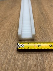 1-1/2″ W X 7/8″ H 12″ L 1/4″ Leg 1″ W Slot UHMW Polyethylene U-Channel White USA