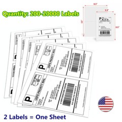 Premium 8.5×5.5 Half-Sheet Shipping Labels Self-Adhesive Blank & Ready to Use