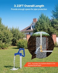 Reinforced Construction Yard Hydrant 3.22FT Stem 12in Depth Weatherproof