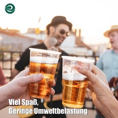 100 Pack Compostable Party Cups 16 oz Plant-Based Disposable Clear Cold Cup f…