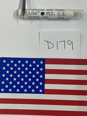 1 NEW USA 1/64″ DIAMETER CARBIDE ENDMILL 4FL SQ. ALTIN CTD. 1/16″ LOC (D179)