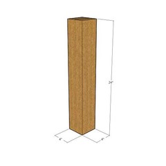 10 4x4x24 Kraft Brown Corrugated Shipping Boxes 32 ECT Single-Wall New