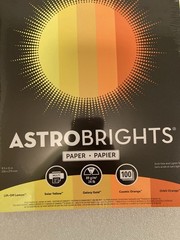 ASTROBRIGHTS COLORED PAPER ASSORTED SOLAR SPARKS COLORS – 100 SHEETS 8.5” x 11”