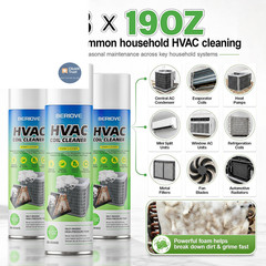 BERlOVE Foaming AC Coil Cleaner: 57oz 19 Fl Oz (Pack of 3), White