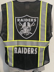 🏈🦺LAS VEGAS RAIDERS WORK SAFETY VEST PPE W/REFLECTIVE SKULL LOGO M/L/XL/2XL