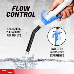 Electric Powered 55 Gallon Drum Barrel Pump, 2.4GPM | Quick Stop Flow Control No