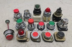 Mixed Lot 15 Pushbutton Switches Keyed Switch Reset Button See Pictures Read