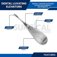 4 Pcs Luxating Straight Elevators Set Dental Instruments Stainless German Grade