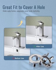 Sink Overflow Ring Brushed Nickel: ARCORA 2 Pack Solid Brass Bathroom Vessel Sin