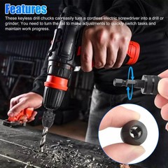 4Pcs 1/4-inch hex shank Versatile Conversion Drill chuck for 0.3-6.5 mm/3.6 mm