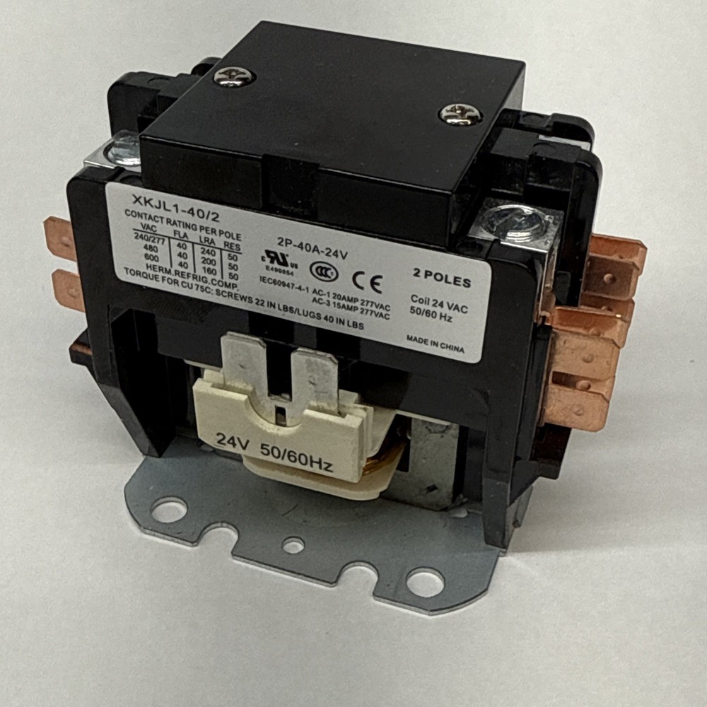 2 Pole Magnetic Contactor 40 Amp 24v Coil XKJL1-40/2 *NEW* Free Shipping