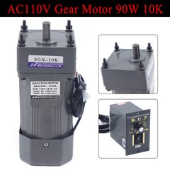 110V 90W AC Gear Motor Electric Motor Variable Reducer Speed Controller 1:10 US