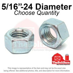5/16″-24 Grade 5 Finished Hex Nuts Zinc Plated FINE Thread (Pick Quantity)