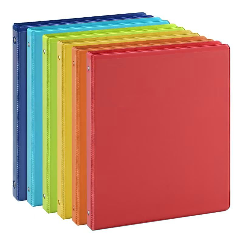6 Pack 0.5-inch 3-Ring Binder with 2 Interior Pockets, 0.5” Basic Binders Holds
