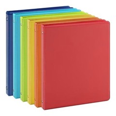 6 Pack 0.5-inch 3-Ring Binder with 2 Interior Pockets, 0.5” Basic Binders Holds