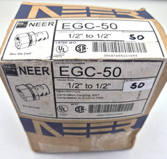 50 NIB Neer brand ECG-50 1/2 to 1/2 flex to EMT Die cast connector