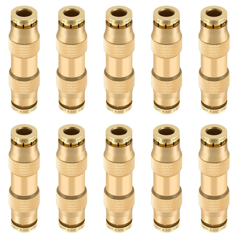 5/32″ Quick Push to Connect Fittings Brass Union Straight Joint DOT Approved …
