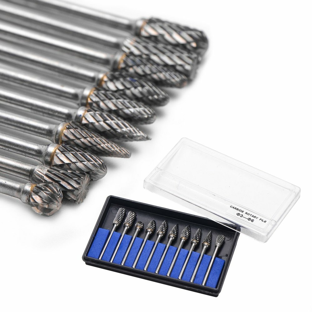10pc/Pack Rotary Burrs Rotary Files Drill Bits Tungsten Carbide Alloy Rotary Bit