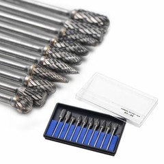 10pc/Pack Rotary Burrs Rotary Files Drill Bits Tungsten Carbide Alloy Rotary Bit
