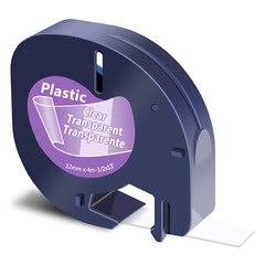 4PK Compatibel for Dymo 16952 Letratag Refill Clear Plastic 12mm Label Tape 13ft