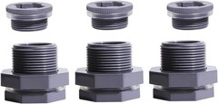 Secure and Easy-to-Install 3/4 Inch PVC Bulkhead Adapters Set of 3 with Plugs