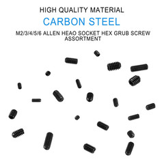 440Pcs 22 Sizes,4#-40 to 1/4″-20 Standard SAE Allen Head Socket Hex Grub Screw A