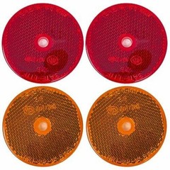 2x Amber Red Class A 2″ Round Reflector Center Mounting Hole Trailers Mail Box