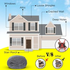 steel wool, 30FT coarse, rodent control, vents sealing, gap blocker SIMBASTEEL