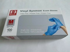 ( LOT OF 2 ) Basic Vinyl Synmax Exam Gloves ( 100 gloves each ) MEDIUM BMPF3002