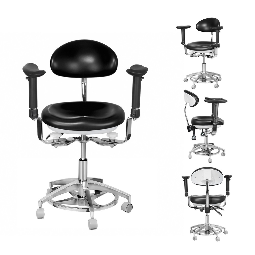 Imported PU Leather Dental 360° Mobile Dynamic Adjustable Chair with Armrest USA