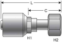 12G-12FJX MegaCrimp Coupling Female JIC 37 Flare Swivel