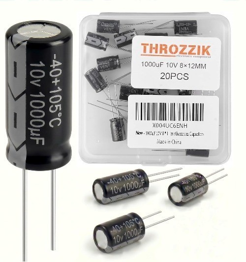 1000uF 10V Electrolytic Capacitor 8x12mm 20pcs MFD 10 Volt 0.32×0.47in Aluminum