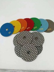 4″ Diamond DRY (73 Piece) Polishing Pad Grit 50 100 200 400 granite marble glass