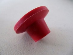 Dimco Gray Push Pull Knob, Red Thermoplastic 1/4-20 x 7/16 Insert, Rare!