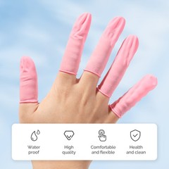 JMU Latex Finger Cots Fingertip Protective Finger Cots Powder Free, Medium