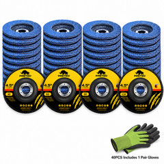 40 Pack 4-1/2″ Zirconia Flap Discs 40/60/80/120 Grit T27 7/8″ w/ Gloves Grinder