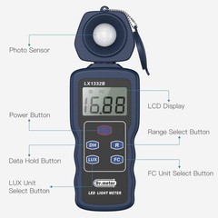 Professional Illuminance Meter for Accurate Light Measurement – 200,000 Lux
