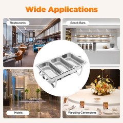 Catering Chafing Dish Food Warmer buffet set 316 Stainless Steel with 3 pan New