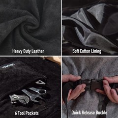 Durable Leather Welding Apron, Adult Unisex, Spark & Flame Resistant, 6 Pockets