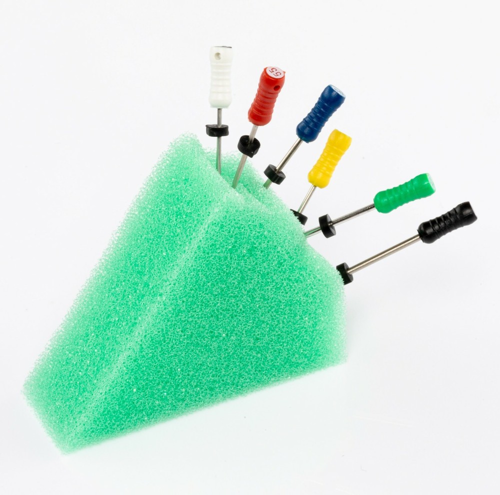 50 Endo Sponge Foam Green Dental Triangle Cushions Refills Inserts Files