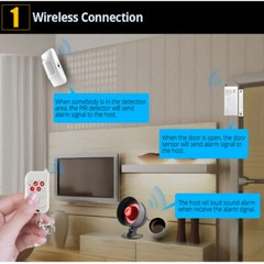 Wireless Loud Alarm Siren Burglar Horn Home Alarm System with Motion Detector