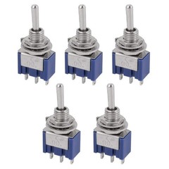 5 Pack Mini Toggle Switch SPDT 3 Position ON OFF ON 6A 125V AC Panel Mount