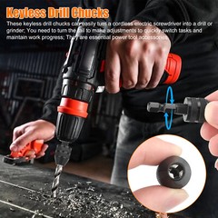 2x Keyless Chuck Conversion 1/4″ Hex Shank Adapter Drill Bit Quick Change Driver