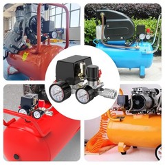 Air Compressor Pressure Switch Control Valve 90-120PSI Pressure Regulator Gauge